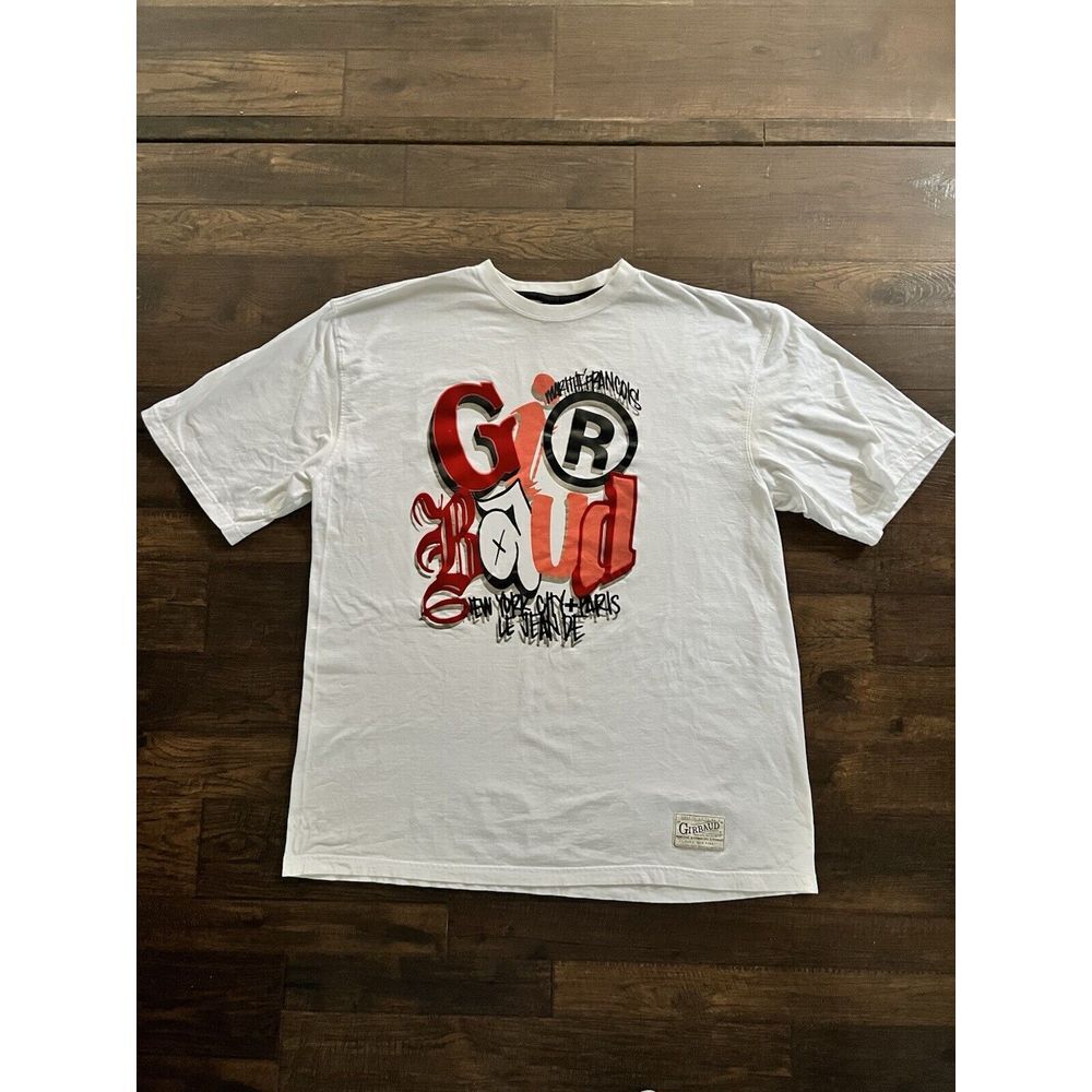 Vintage Y2K Marithe Francois Girbaud T Shirt Men 2XL White Embroidered Logo 90s